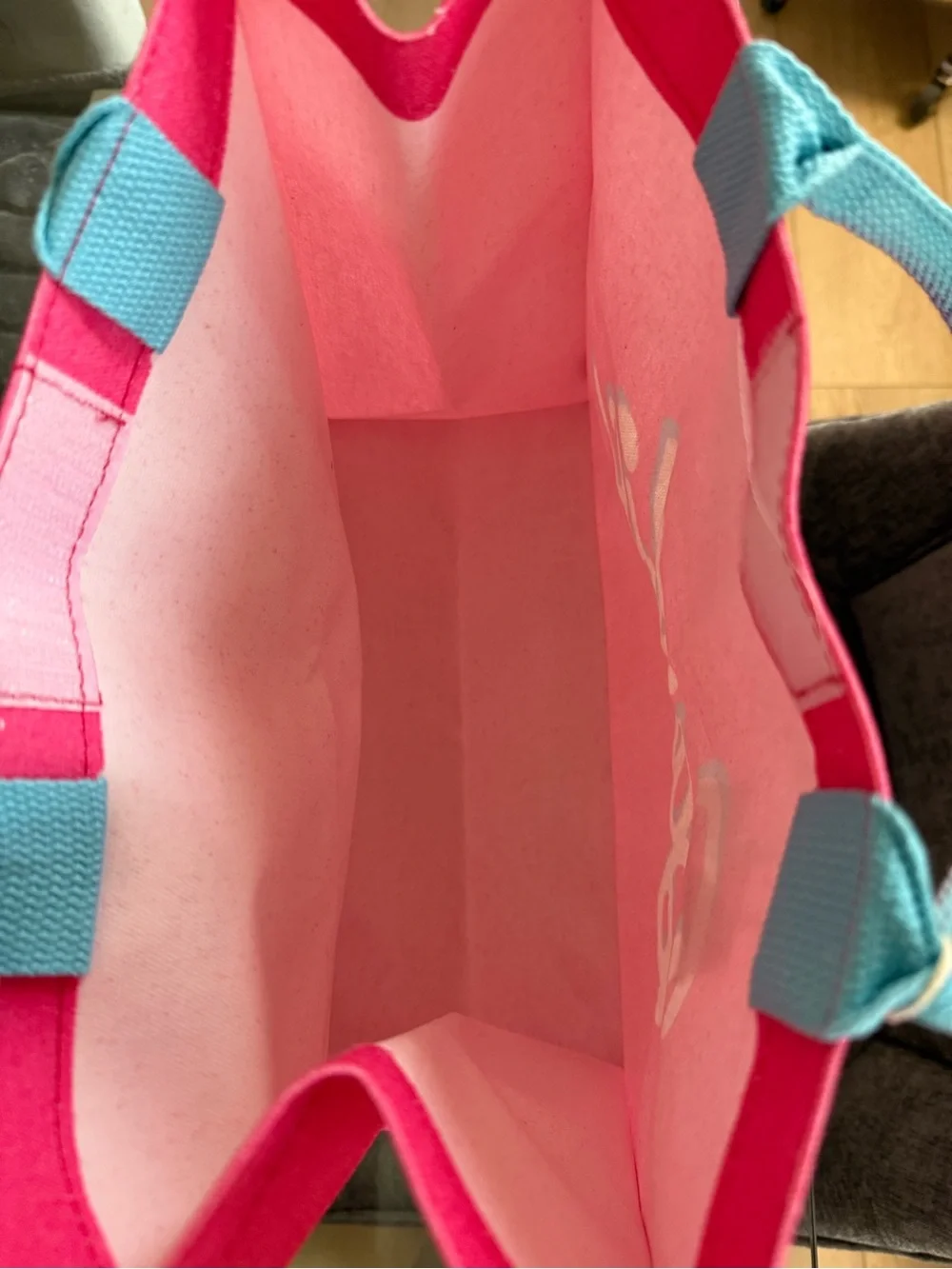 NWT Barbie x MINISO 65th Anniversary Pink Tote Bag Blue Handles